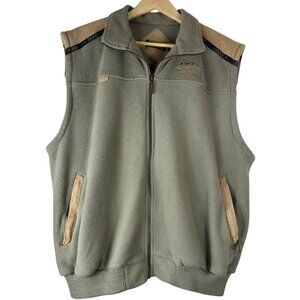 Mens Fleece Vest Suncruz Size XL Zipper Front Khaki Green